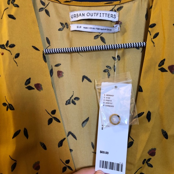 NWT Urban Outfitters Silky Floral Button Dress - Picture 2 of 5